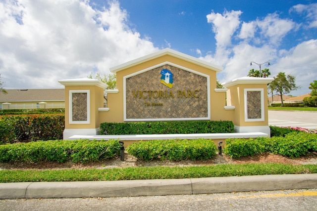 view of community sign