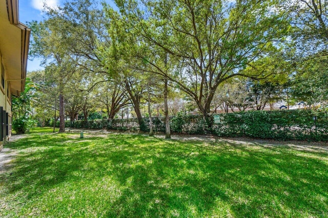 view of yard with fence