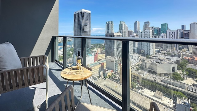 balcony featuring a city view