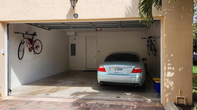 garage with electric panel