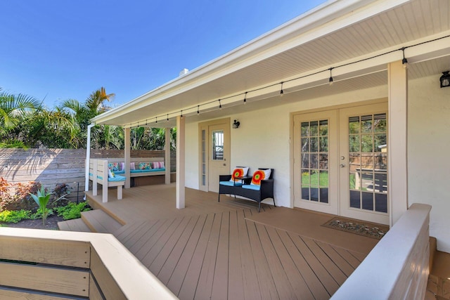 deck with french doors