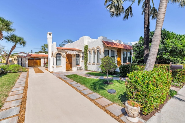 view of front of house featuring stucco siding