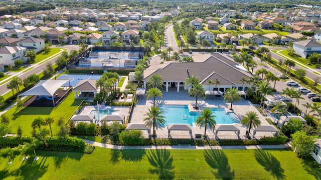 drone / aerial view with a residential view