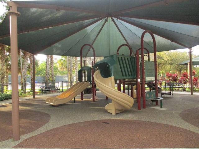 communal playground with fence