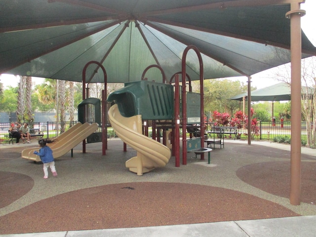 community play area with fence