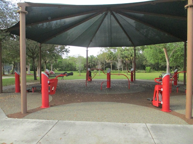 view of community with a yard and playground community