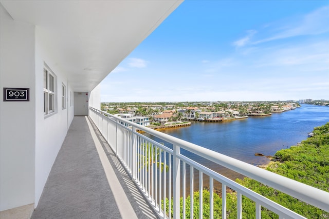 balcony with a water view