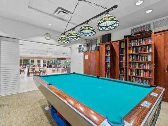 rec room featuring billiards and visible vents