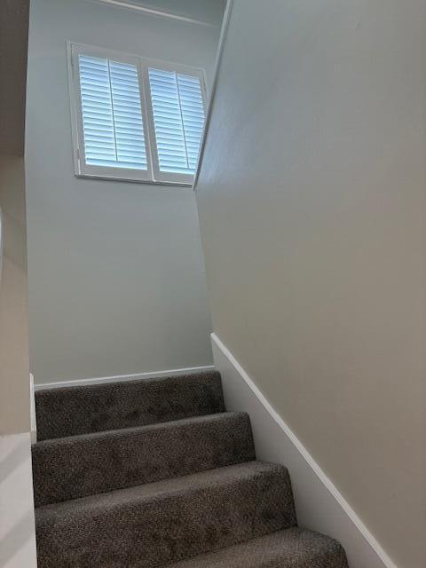 staircase with baseboards