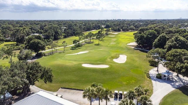 aerial view with view of golf course