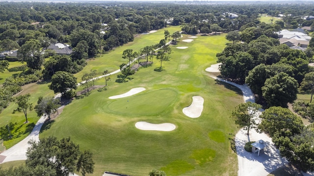 aerial view featuring view of golf course