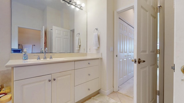 bathroom featuring vanity and tile patterned floors