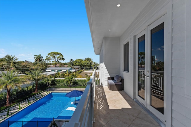 balcony with french doors