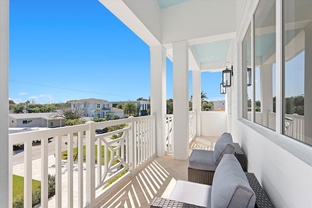 balcony with a residential view