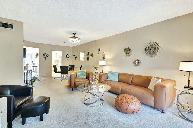 living area with carpet floors