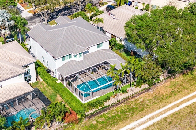 aerial view featuring a residential view