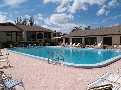 community pool with a patio