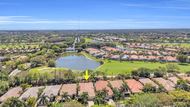 aerial view with a residential view and golf course view