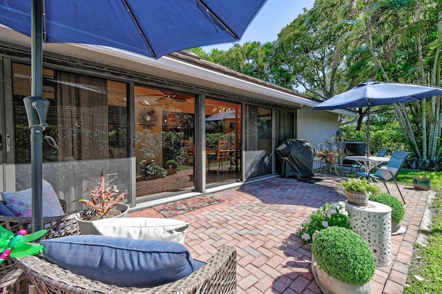 view of patio / terrace with area for grilling