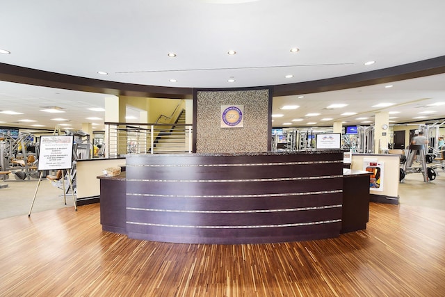 reception area featuring stairs