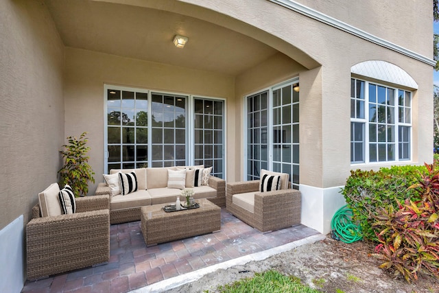 view of patio featuring an outdoor living space