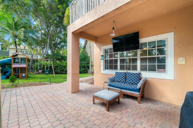 view of patio / terrace with a playground