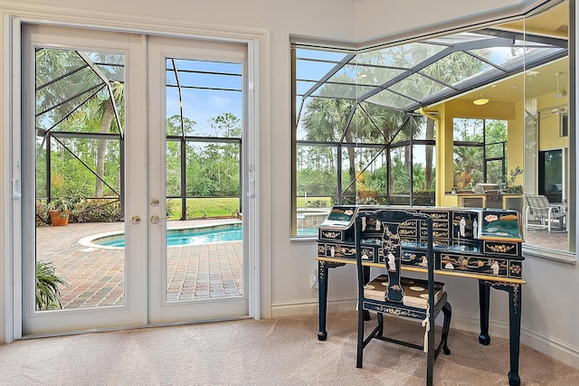 interior space featuring french doors and plenty of natural light