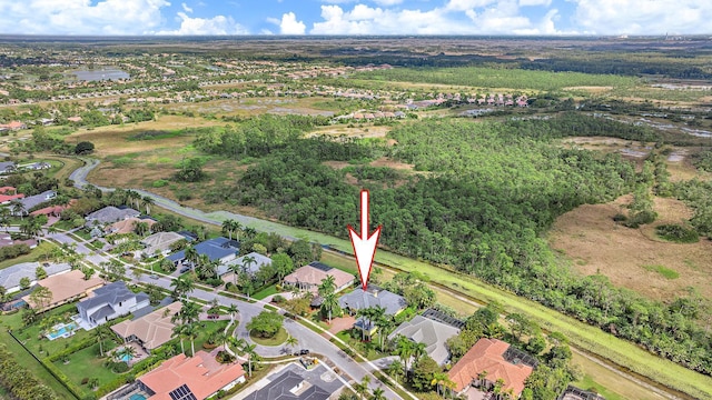 bird's eye view with a residential view