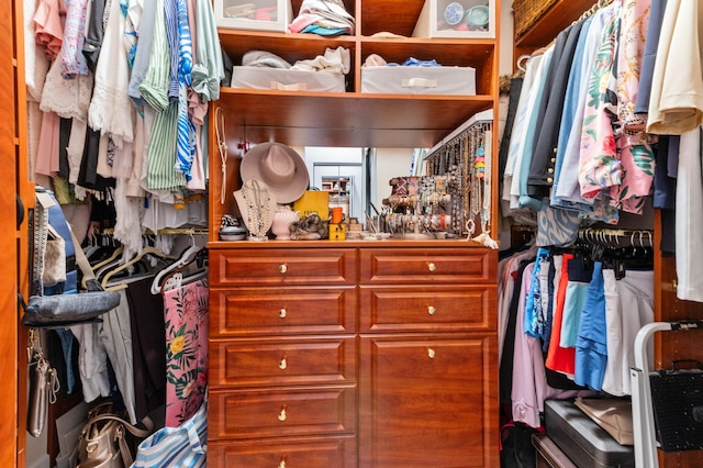 view of walk in closet