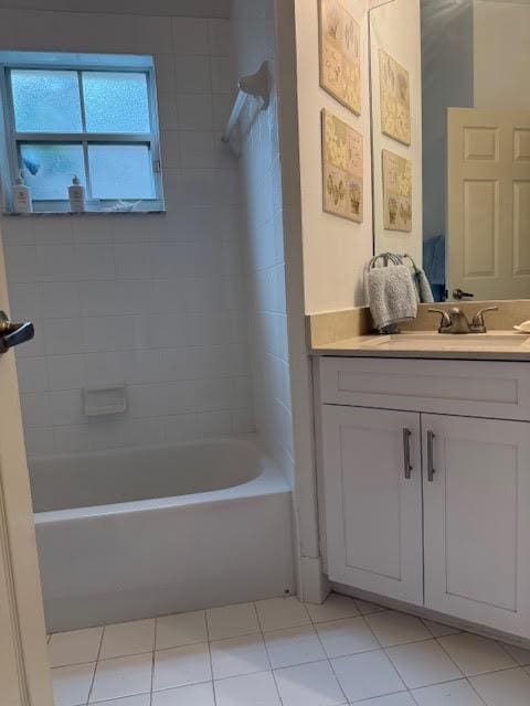 6367 Long Key Ln, Boynton Beach, FL 33472 - full bathroom with tile patterned flooring, vanity, and shower / bathtub combination