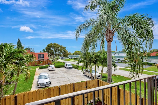 view of yard with a fenced front yard