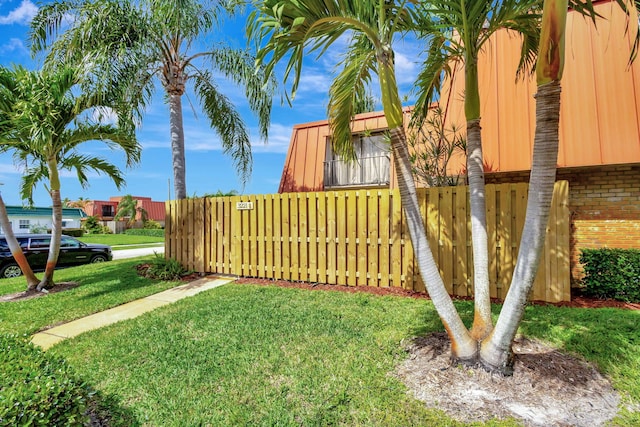 view of yard with fence