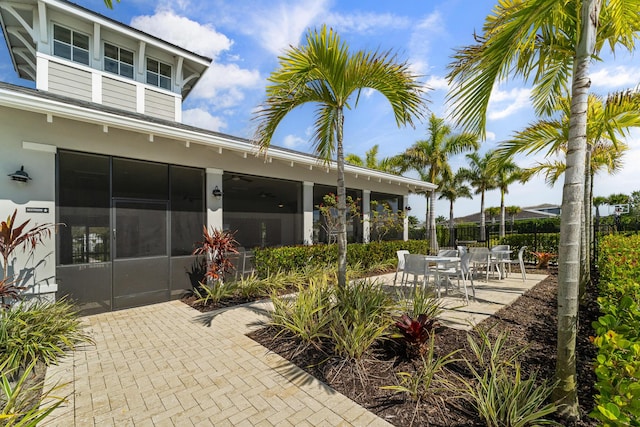 view of patio / terrace featuring fence