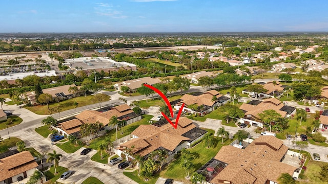 bird's eye view with a residential view