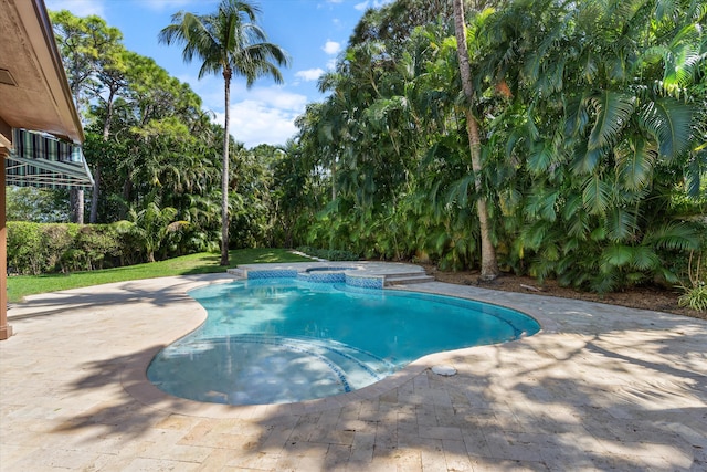 pool featuring a patio area