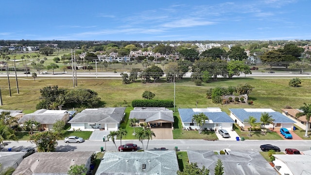 bird's eye view with a residential view