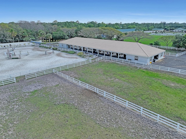 aerial view with a rural view