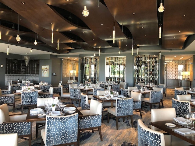 dining space featuring wood finished floors