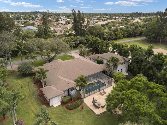 bird's eye view with a residential view