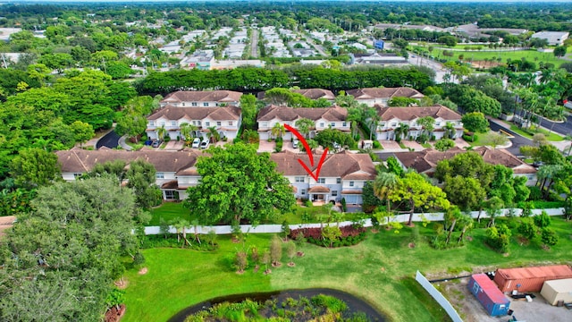 drone / aerial view with a residential view