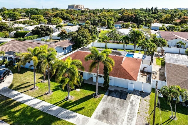 aerial view featuring a residential view