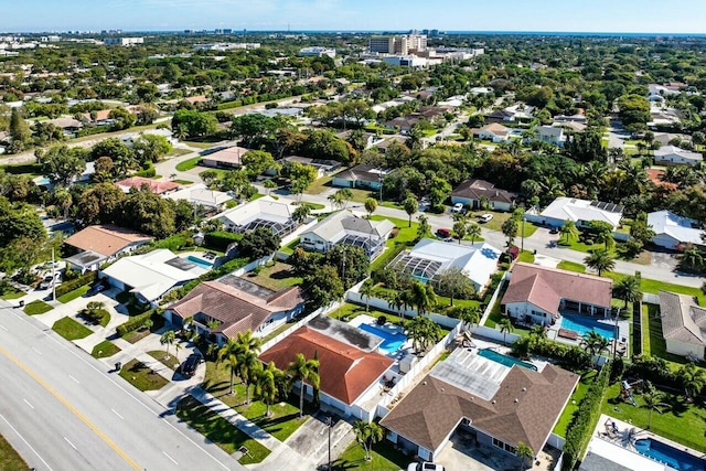 aerial view featuring a residential view