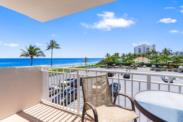 balcony with a water view