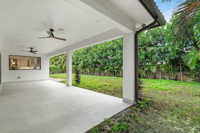 view of patio / terrace with ceiling fan