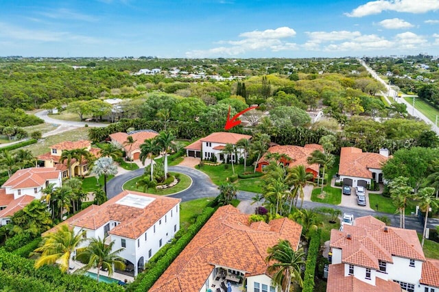 drone / aerial view featuring a residential view