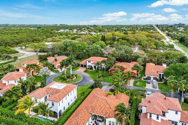 aerial view with a residential view