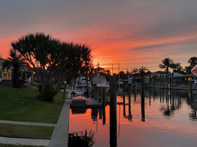 8579 SE Sabal St, Hobe Sound, FL 33455 - water view featuring boat lift and a dock