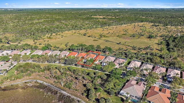 aerial view with a residential view