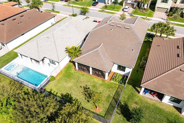 bird's eye view with a residential view