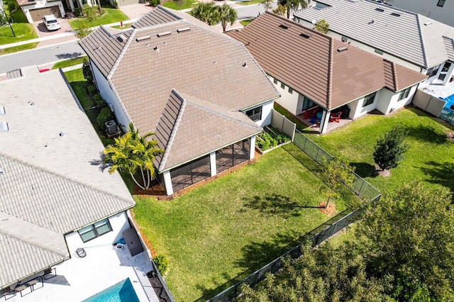 aerial view with a residential view